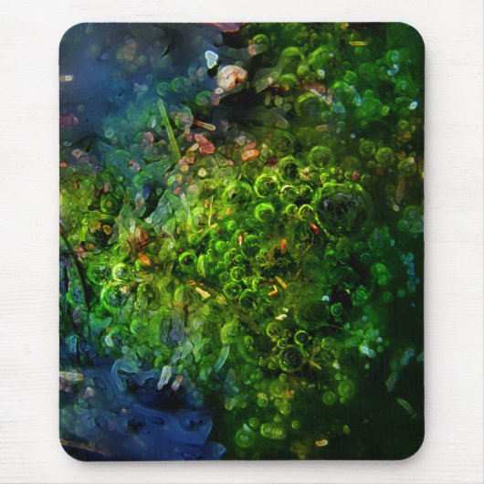 Grüne Blasen Abstrakt Mousepad (Vorne)