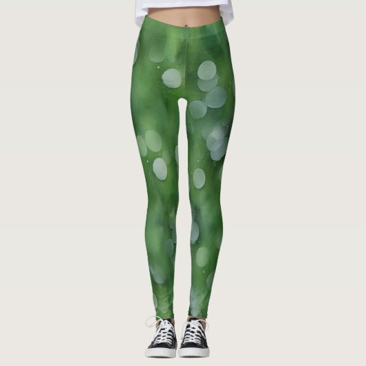 Grüne Blasen für Leggings der grünen Kunst (Vorderseite)