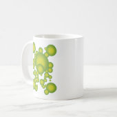 Grüne Blasen Kaffeetasse (Vorderseite Links)