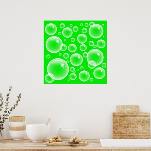 Grüne Blasen Poster (Küche)