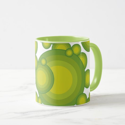 Grüne Blasen Tasse (VorderseiteRechts)