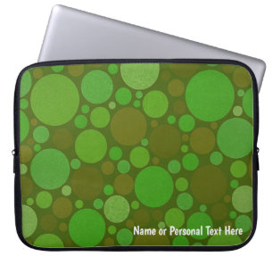 Grüne Blasen Vintage-Kunst Laptop-Hülle Laptopschutzhülle