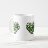 Grüne Blatt-Herzen Kaffeetasse (Vorderseite Links)
