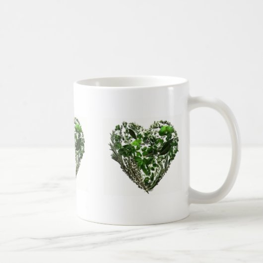 Grüne Blatt-Herzen Kaffeetasse (Rechts)