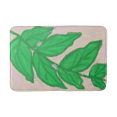 Grüne Blatt-Rosa-Beige-Badmatte Badematte (Vorderseite)