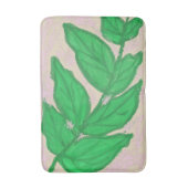 Grüne Blatt-Rosa-Beige-Badmatte Badematte (Vorderseite Vertikal)