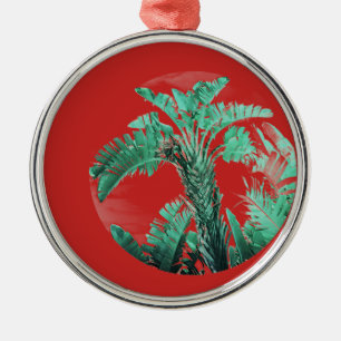 Grüne Blattbananenpflanze Ornament Aus Metall