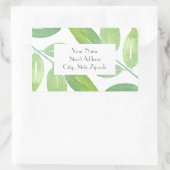 "Grüne Blätter 3" Rechteckiger Aufkleber (Tasche)