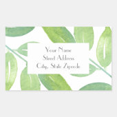 "Grüne Blätter 3" Rechteckiger Aufkleber (Vorderseite)