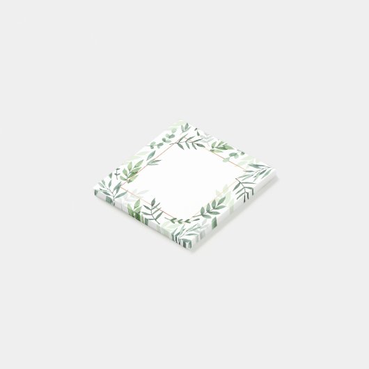 Grüne Blätter an der Grenze Post-it Klebezettel (angewinkelt)