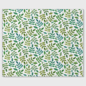 Grüne Blätter. Aquarellblumen Sommer botanisch Geschenkpapier (Flach)