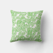Grüne Blätter auf dem weißen Kissen des Kissens (Rückseite)