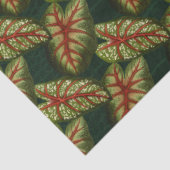 Grüne Blätter auf dunkelgrüner Decoupage Seidenpapier (Detail)