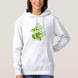 Grüne Blätter auf einem Hoodie