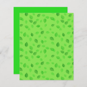 Grüne Blätter auf Green Craft/Scrapbook Card Klein