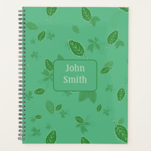 Grüne Blätter auf Green_ Floral Muster Script Planer