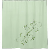 Grüne Blätter auf Minzgrün Duschvorhang (Vorderseite)