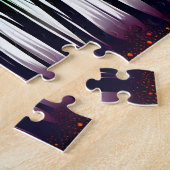 Grüne Blätter auf Schwarzen Silhouetten Puzzle (Seite)