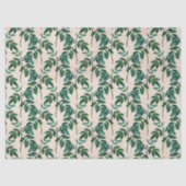 Grüne Blätter auf Tan Decoupage Seidenpapier (Vorderseite)