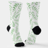 Grüne Blätter auf Weiß Socken (Gewinkelt)