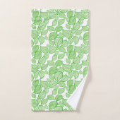 Grüne Blätter auf weißem Handtuch Badhandtuch Set (Handtuch)