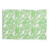 Grüne Blätter auf weißem Pillowcase Kissenbezug (Rückseite-Links)