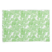 Grüne Blätter auf weißem Pillowcase Kissenbezug (Vorderseite-Rechts)