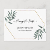 Grüne Blätter Aufgehobene Skriptänderung des Datum Postkarte (Vorderseite)