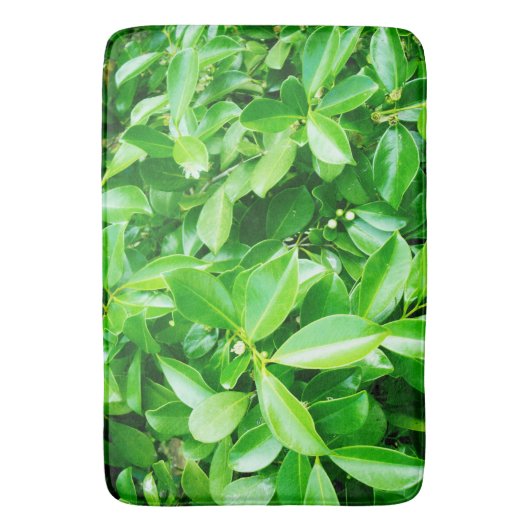 Grüne Blätter aus Kautschuk, Memory Foam Bathmat Badematte (Vorderseite Vertikal)