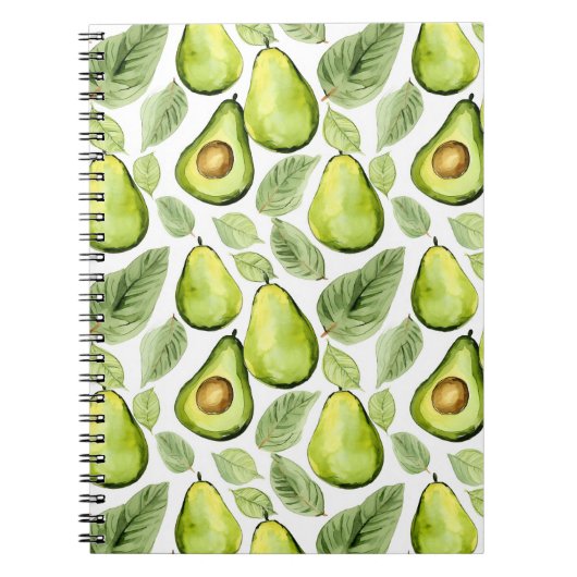 Grüne Blätter Avocados Notizblock (Vorderseite)