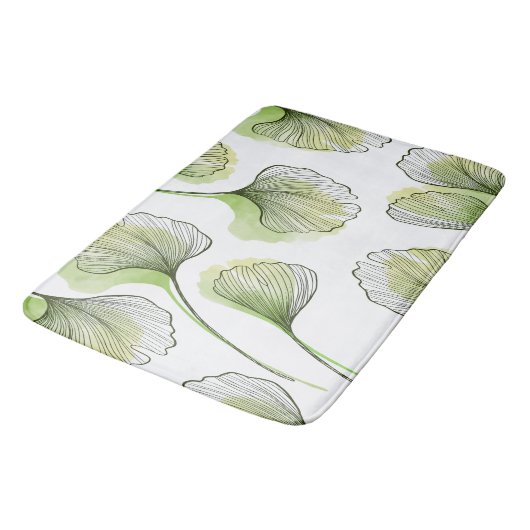 Grüne Blätter Badematte (Schrägansicht)
