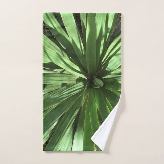 Grüne Blätter Badhandtuch Set (Handtuch)