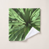 Grüne Blätter Badhandtuch Set (Waschlappen)