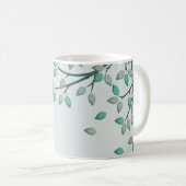 Grüne Blätter Baumkunst Kaffeebecher Tasse Cup (VorderseiteRechts)