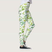 Grüne Blätter & Berries Aquarell Leggings (Rechts)
