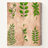 Grüne Blätter Blattpflanzen Pflanze beängstigend v Notizblock (Rückseite)