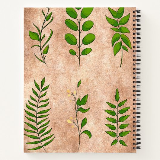 Grüne Blätter Blattpflanzen Pflanze beängstigend v Notizblock (Rückseite)