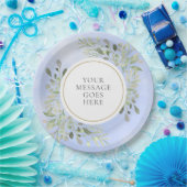 Grüne Blätter Blaue Aquarellfeier Pappteller (Party)