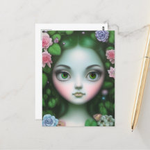 Grüne Blätter & Blume Forest Girl