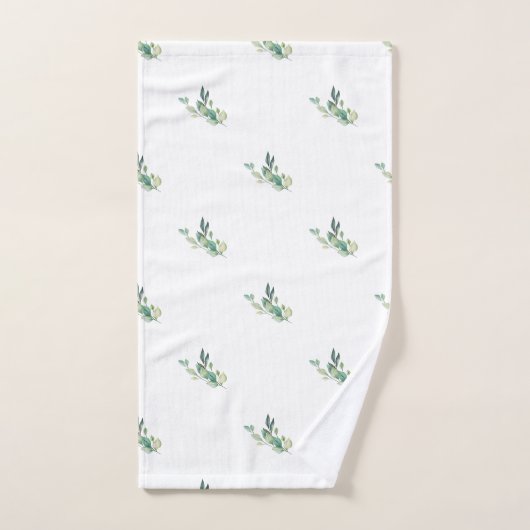 Grüne Blätter Blumenmuster nahtlos Muster Badhandtuch Set (Handtuch)
