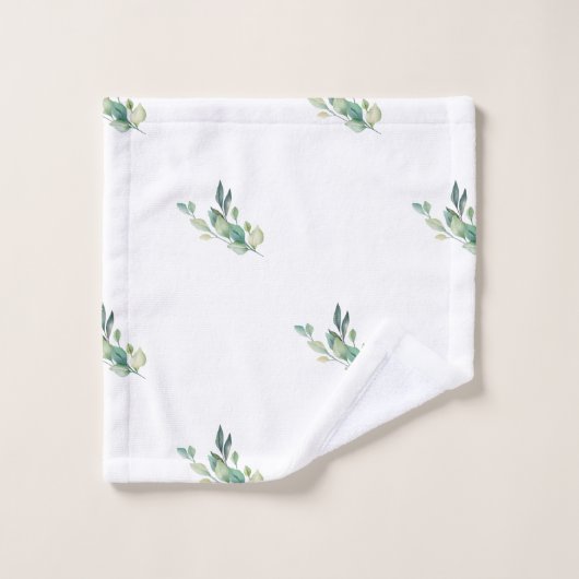 Grüne Blätter Blumenmuster nahtlos Muster Badhandtuch Set (Waschlappen)