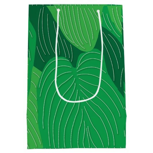 Grüne Blätter Botanisch Mittlere Geschenktüte (Rückseite)