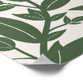 Grüne Blätter Botanisch Poster (Ecke)