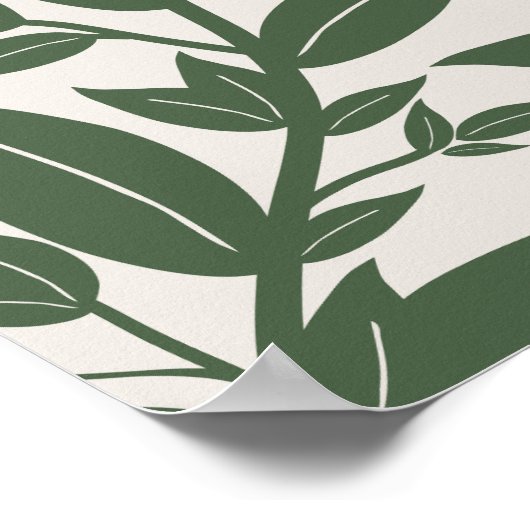Grüne Blätter Botanisch Poster (Ecke)