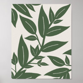 Grüne Blätter Botanisch Poster