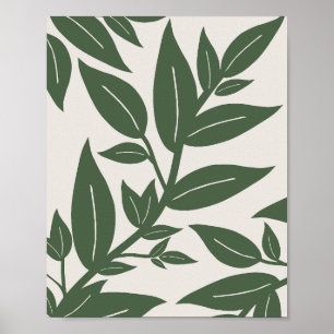 Grüne Blätter Botanisch Poster