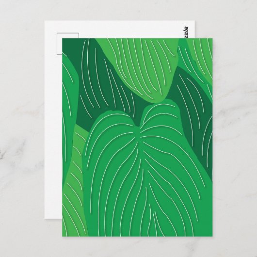 Grüne Blätter Botanisch Postkarte (Vorne/Hinten)