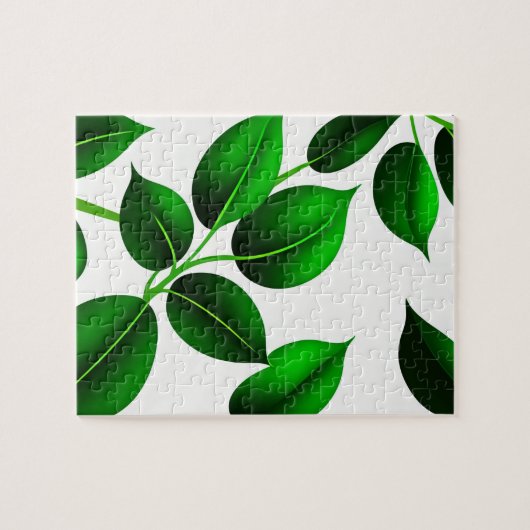 Grüne Blätter Botanisch Puzzle (Horizontal)