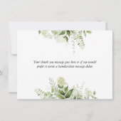 Grüne Blätter Botanische Elegante Drehbuch Herz Dankeskarte (Rückseite)