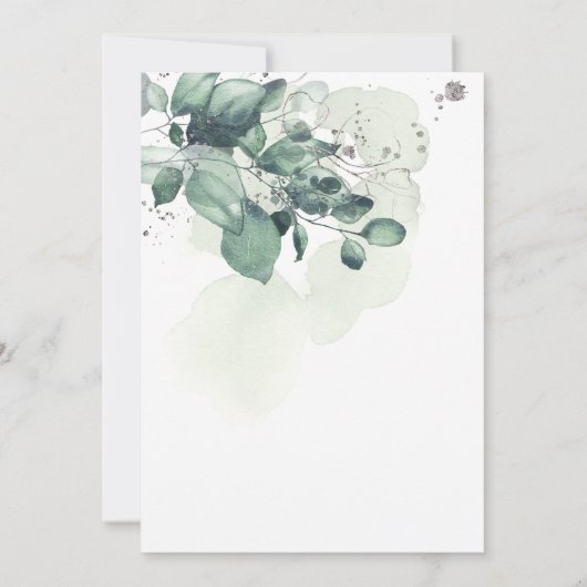 Grüne Blätter Botanische Hochzeit Einladung (Rückseite)